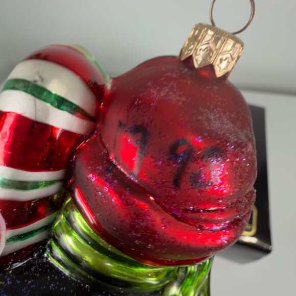 Christopher Radko Peppermint Penny Penguin Candy Cane Glass Christmas Ornament - Picture 5 of 12